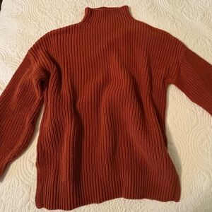 Burnt orange mock neck sweater
